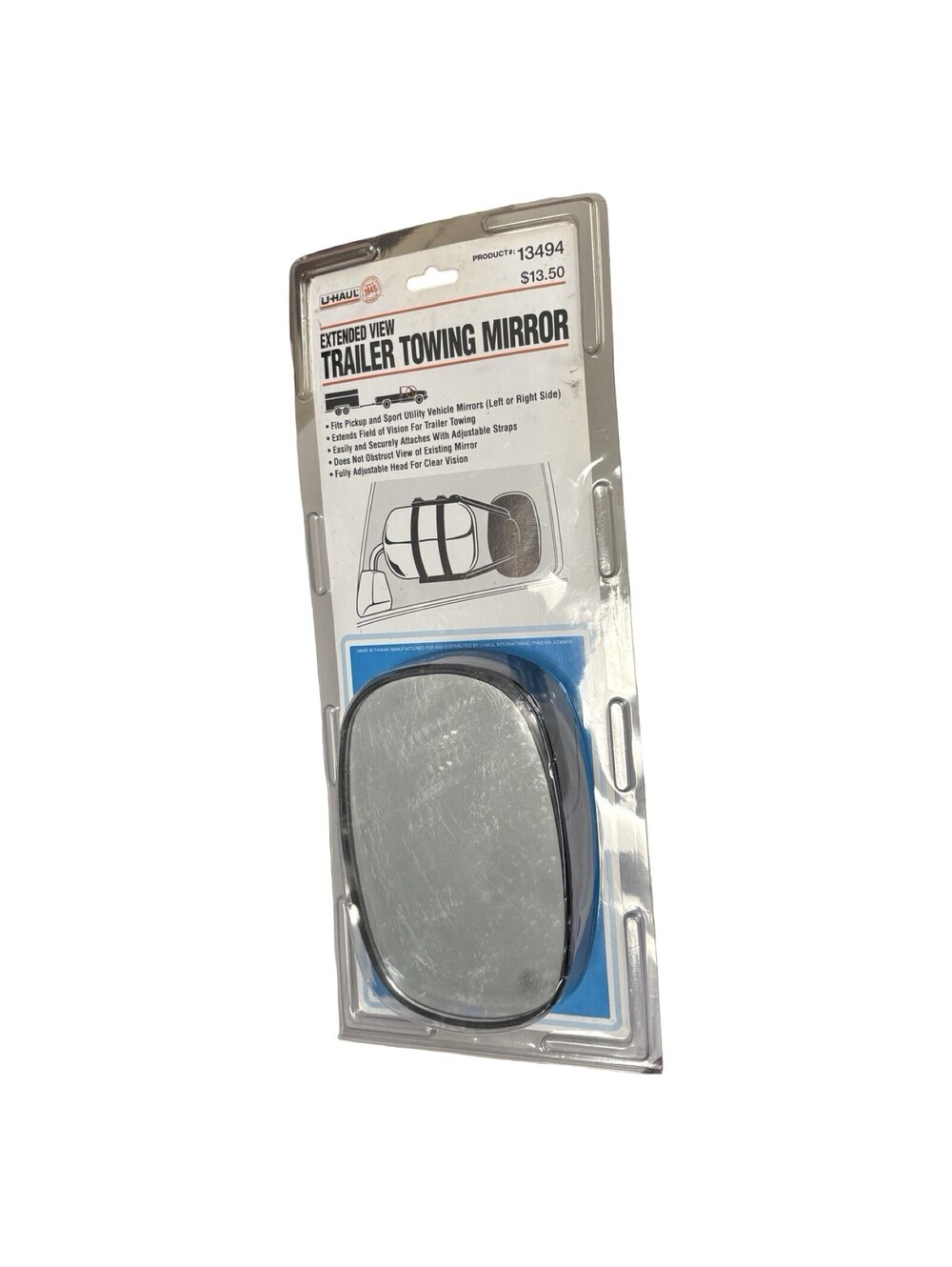 U-Haul, Extended View Trailer Towing Mirrors (Strap On) #13495 NOS Minor Pkg Dmg